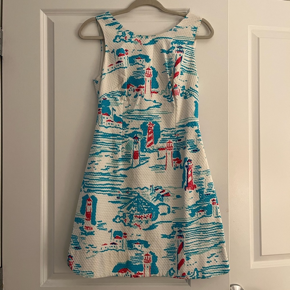 Lilly Pulitzer Shift Dress (Lighthouse Nautical Print)